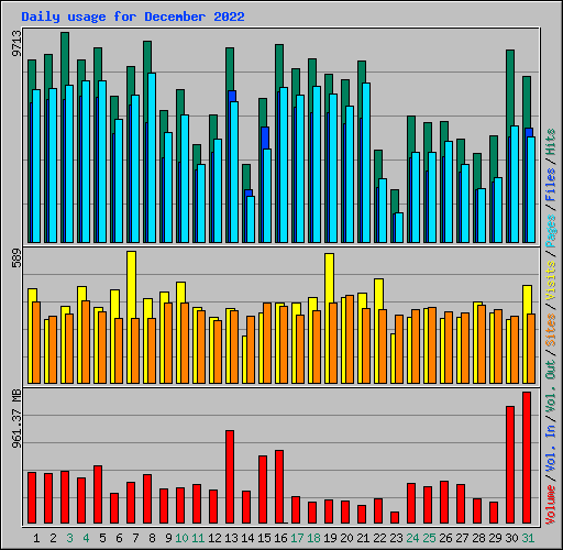 Daily usage for December 2022