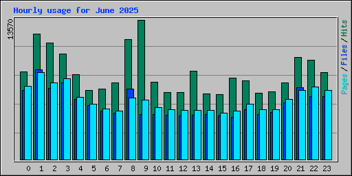 Hourly usage for June 2025