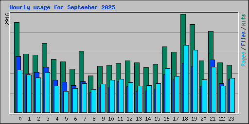 Hourly usage for September 2025
